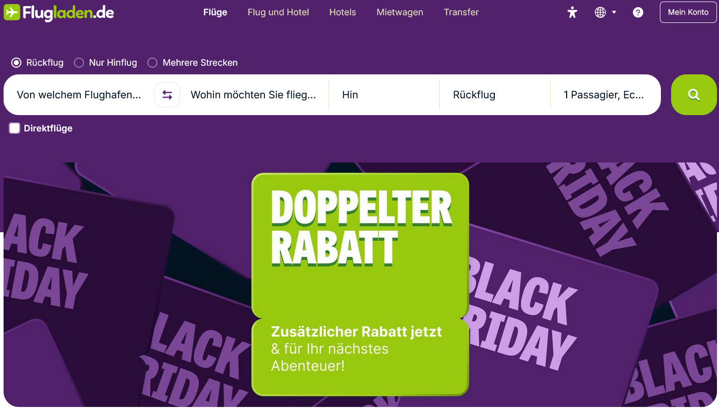 BLACK FRIDAY Flugladen